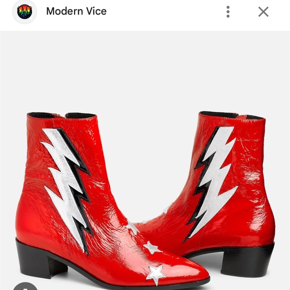 Modern Vice Red Patent Original Bolt Boots - Picture 3 of 12